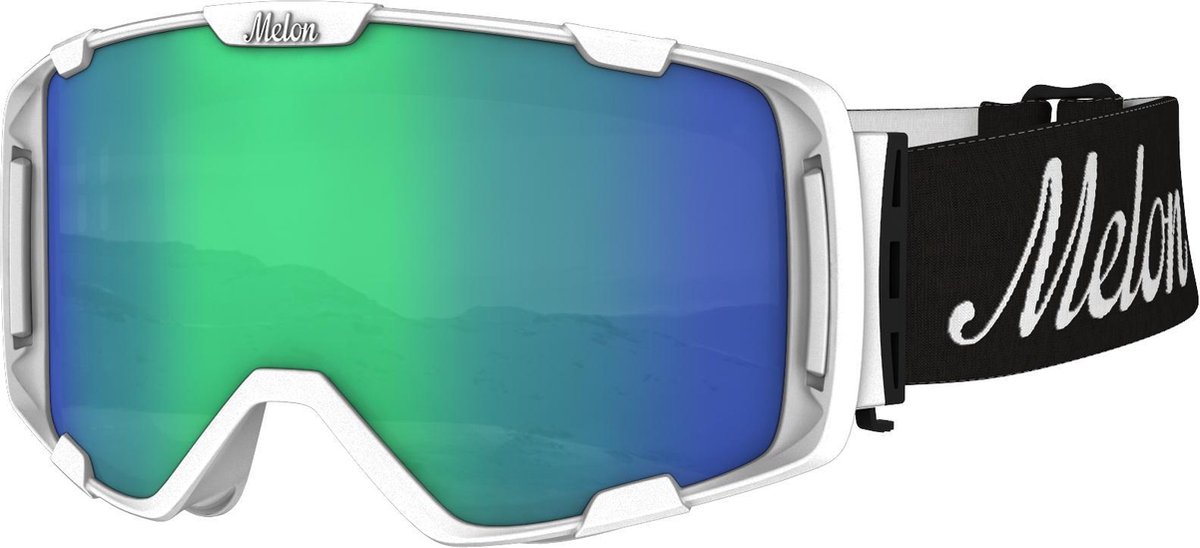Melon Parker goggle white / black logo / green chrome