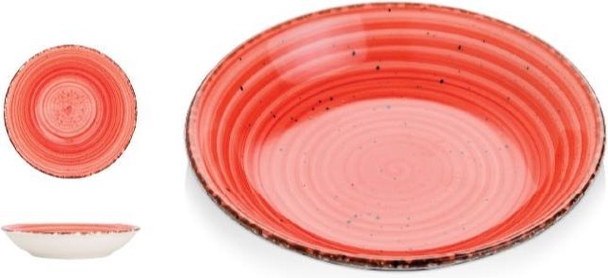 Gural Ent color Set 6 Diep bord 20cm Rood 618684