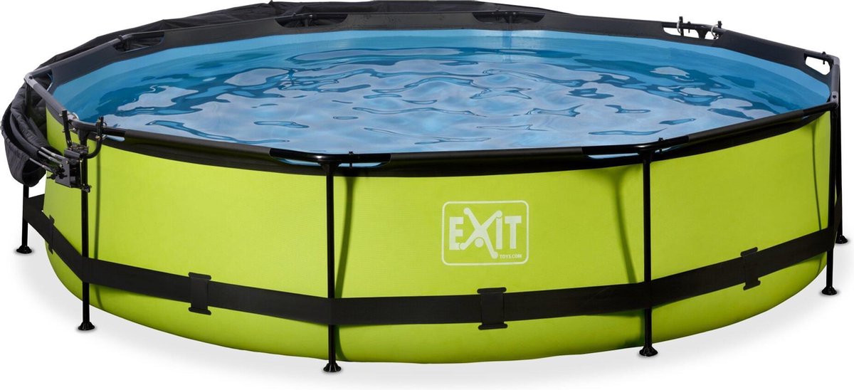 EXIT Lime zwembad ø360x76cm met schaduwdoek en filterpomp - groen