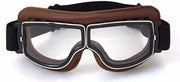 CRG bruin leren cruiser motorbril helder glas
