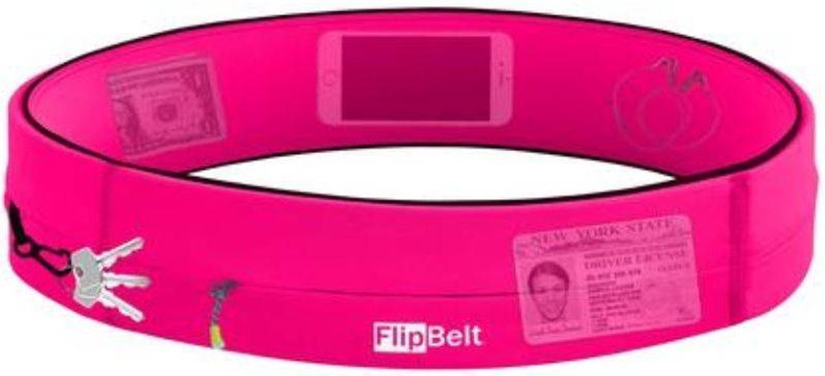 Flipbelt Zipper Roze - Running belt - Hardloopriem - L