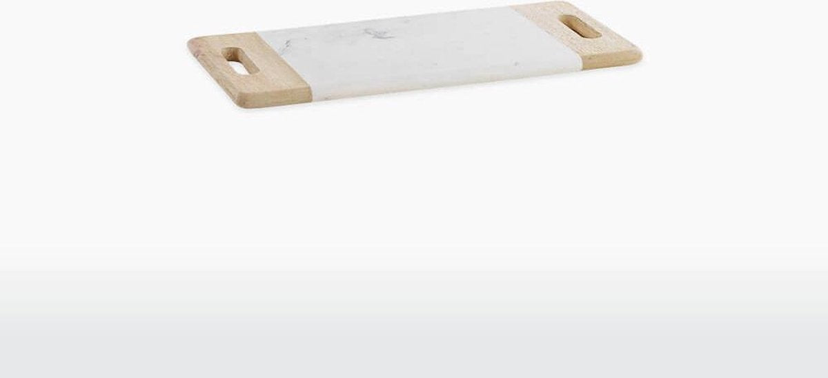 Nkuku Marmeren Serveerplank - BWARI - Mangohout & Wit Marmer - Small (1.5 x 40 x 17.5 cm)