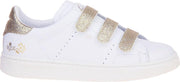 Gattino Wit-Gouden Velcroschoen Glitter