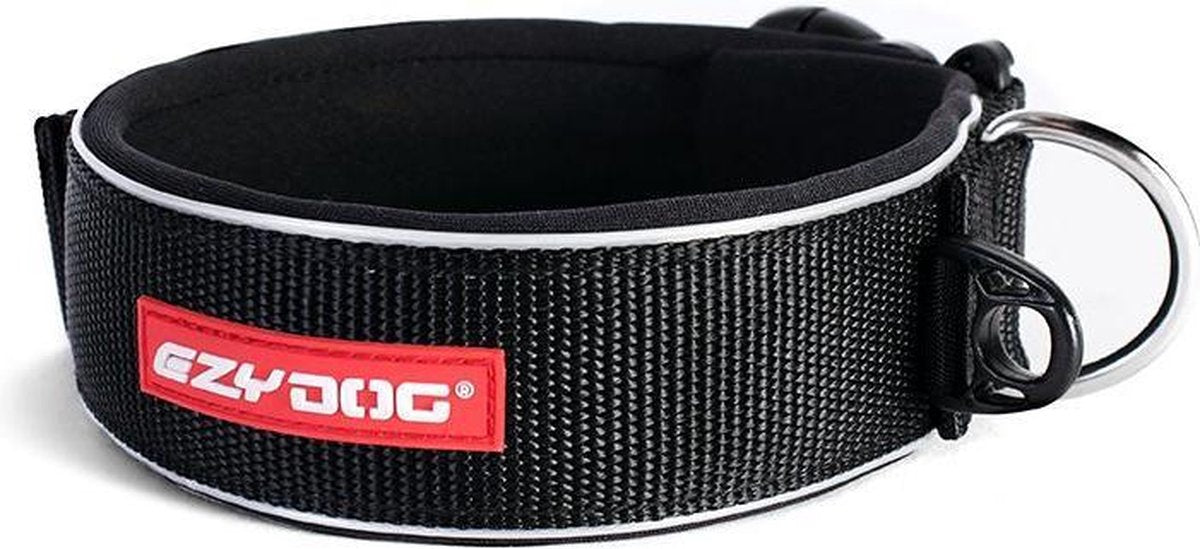 EzyDog Neo Wide - Brede Hondenhalsband (46-53cm) - Zwart - L