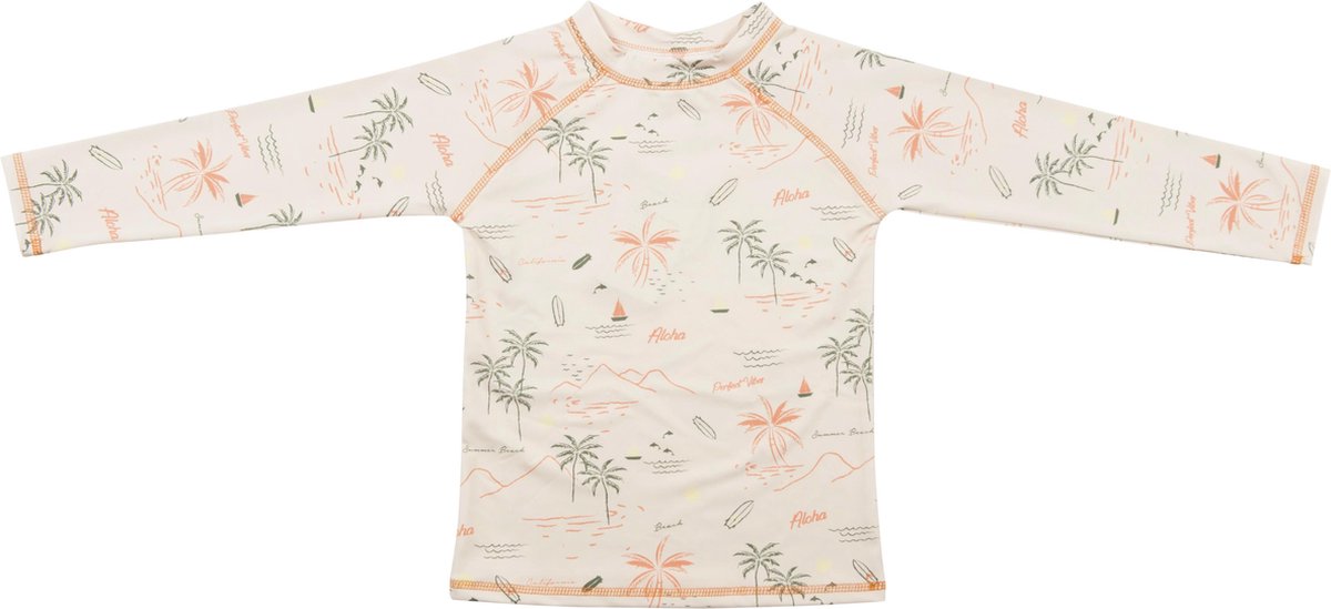 Ducksday - UV-werend Zwemshirt lange mouw voor kinderen - unisex - Waikiki - 92/98