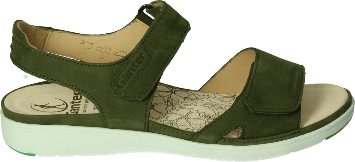Ganter 200122 - Volwassenen Platte sandalenDames Sandalen - Kleur: Groen - Maat: 42