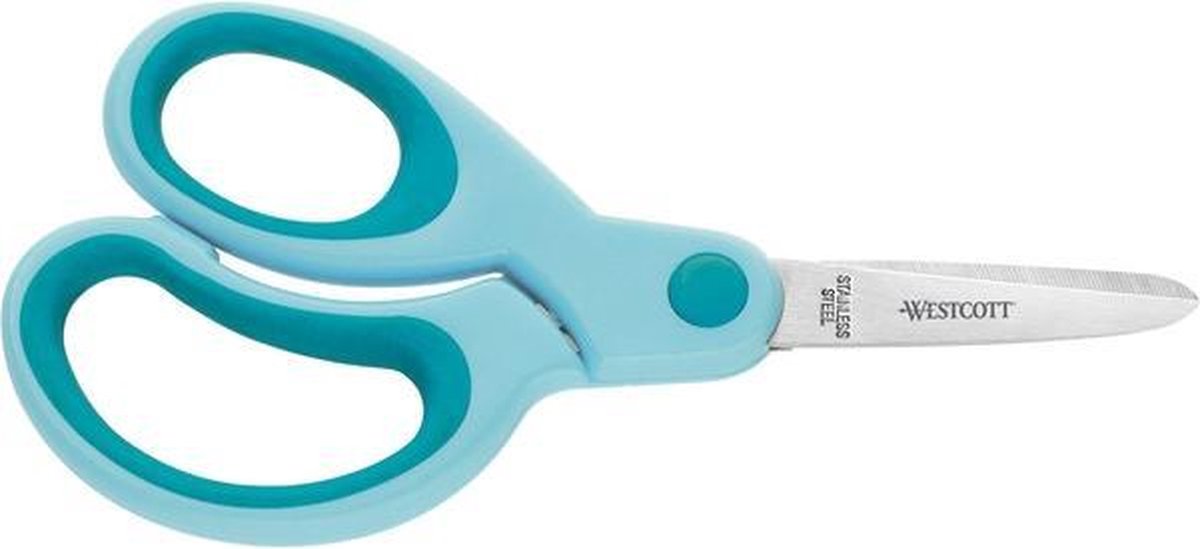 Schaar Westcott Kids 13cm - LH softgrip spitse punt turquo