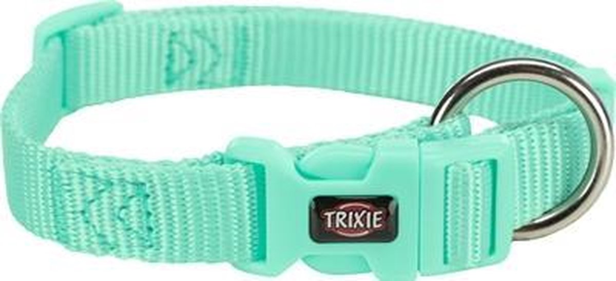 Trixie halsband hond premium mintgroen - 15-25x1cm - 1 stuks