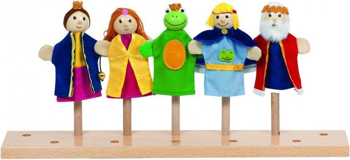 Goki Vingerpoppen set kikkerkoning 5 stuks 10-12cm