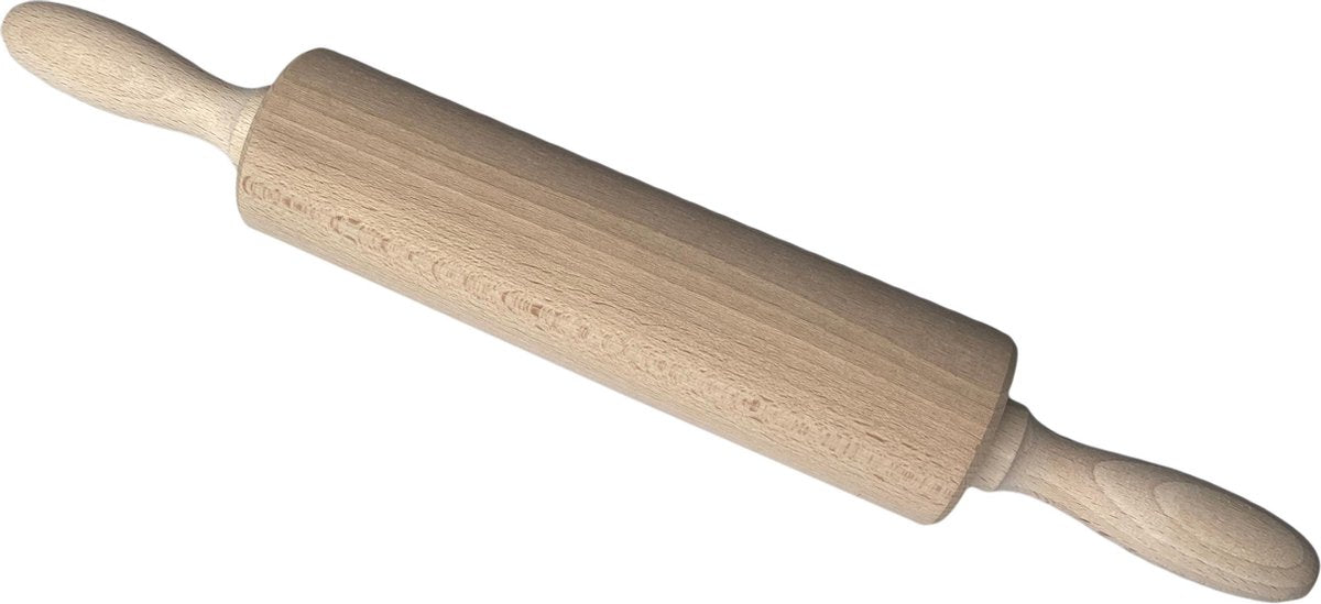 DQB Houten Deegroller – gemaakt van natuurlijk Beukenhout – Rolbreedte 21cm - 2 handvatten