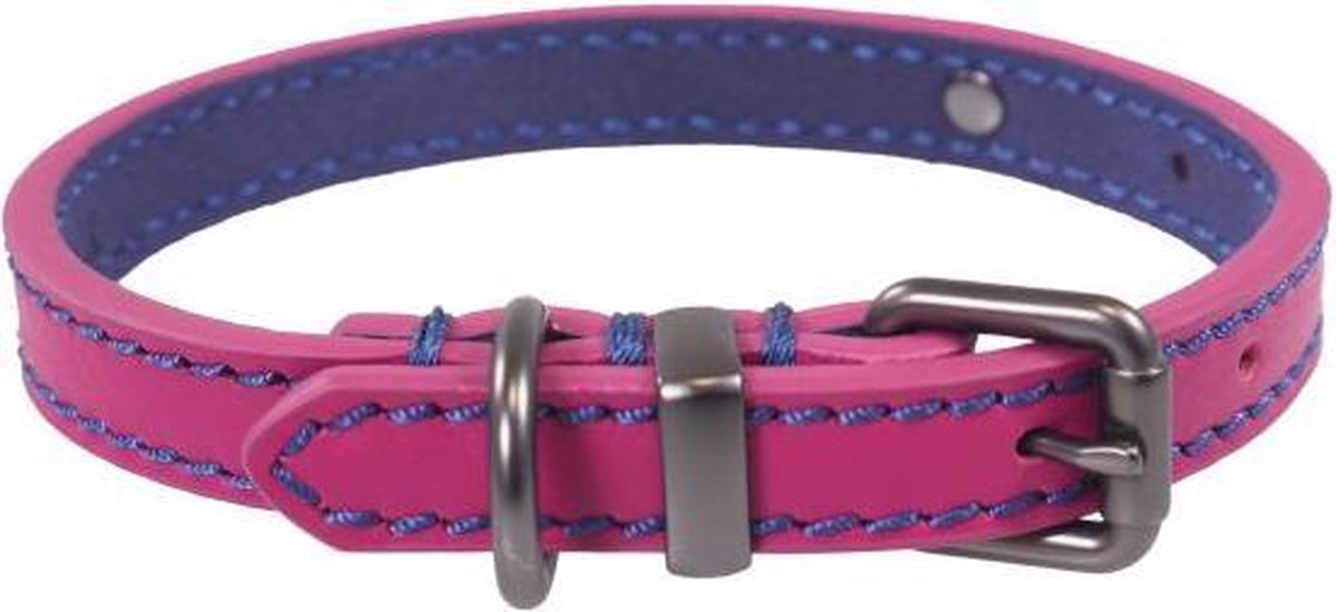 Joules halsband voor hond  leer roze 25