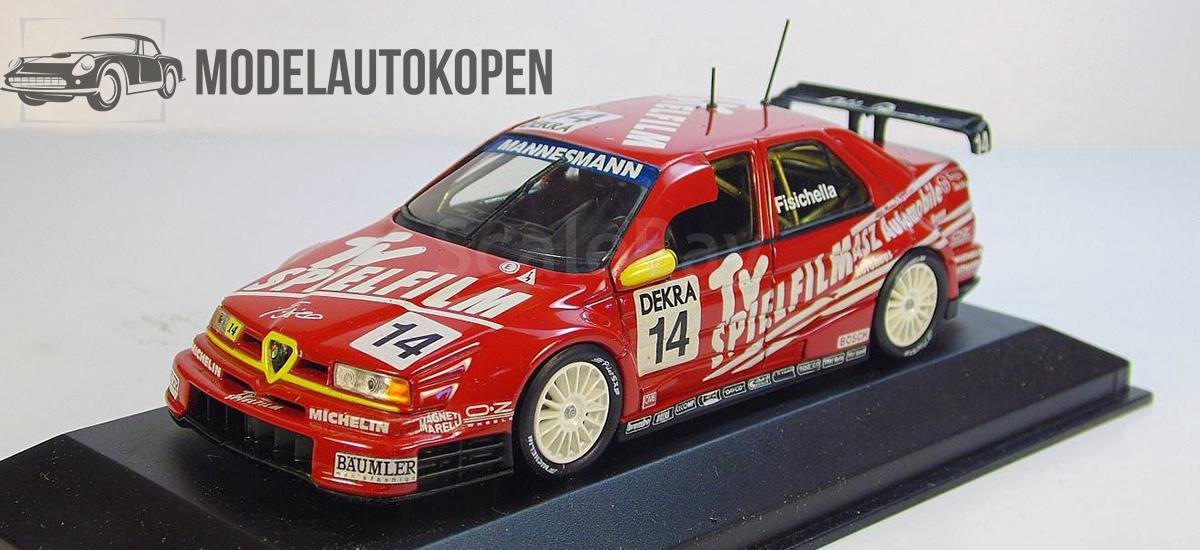 1996 Alfa Romeo 155 DTM Team Alfa Corse G. Fisichella (Rood) 1/43 Minichamps - Modelauto - Schaalmodel - Model auto - Miniatuurautos - Miniatuur auto