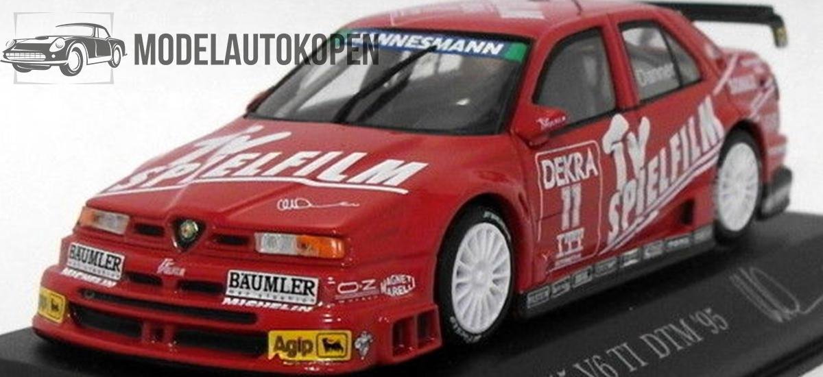 1995 Alfa Romeo 155 DTM C. Danner (Rood) 1/43 Minichamps - Modelauto - Schaalmodel - Model auto - Miniatuurautos - Miniatuur auto