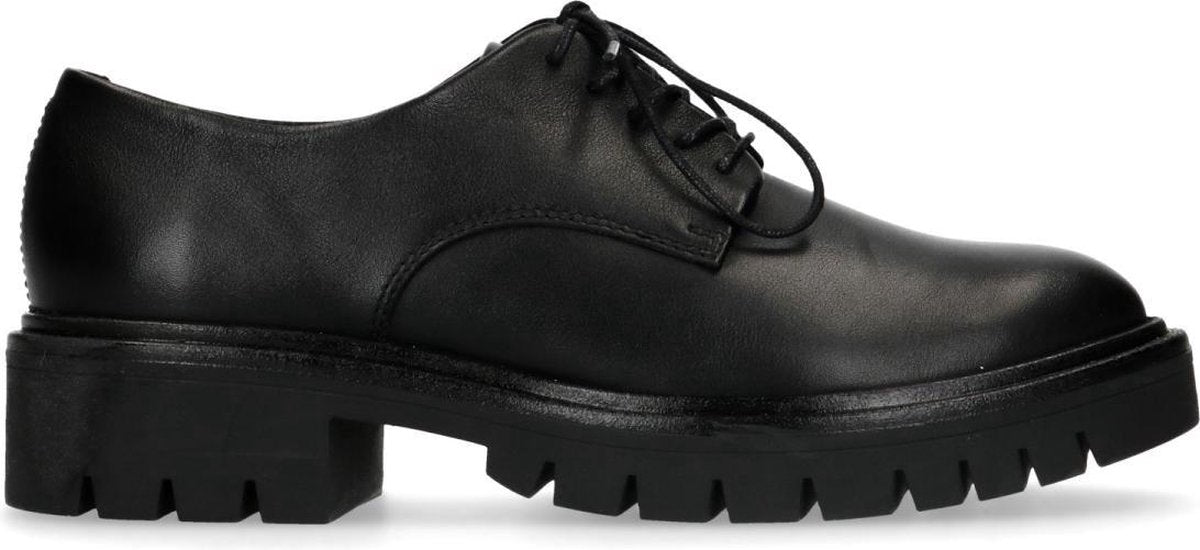 Sacha - Dames - Zwarte veterschoenen met plateau zool - Maat 39