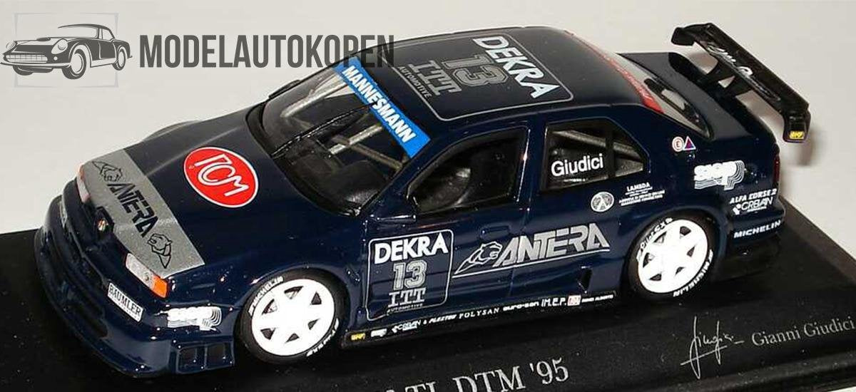 1995 Alfa Romeo 155 DTM G. Giudici (Donkerblauw) 1/43 Minichamps - Modelauto - Schaalmodel - Model auto - Miniatuurautos - Miniatuur auto