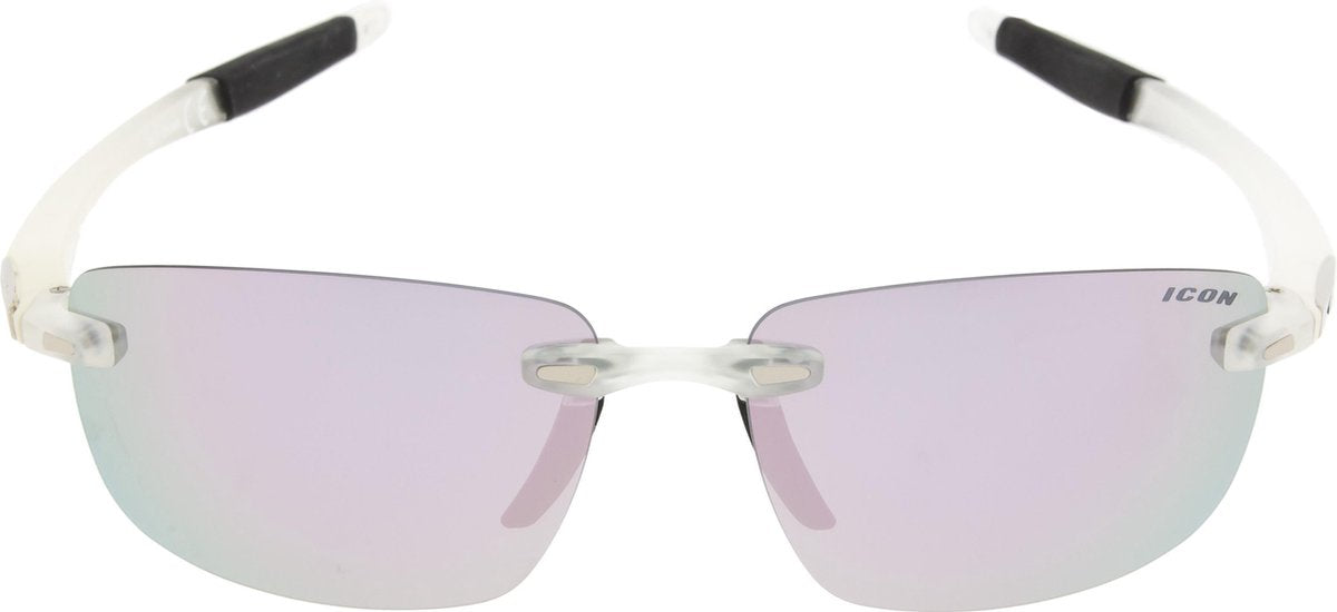 ICON Sport Zonnebril BOOST - Mat transparant montuur - Lila spiegeldende glazen - GEPOLARISEERD