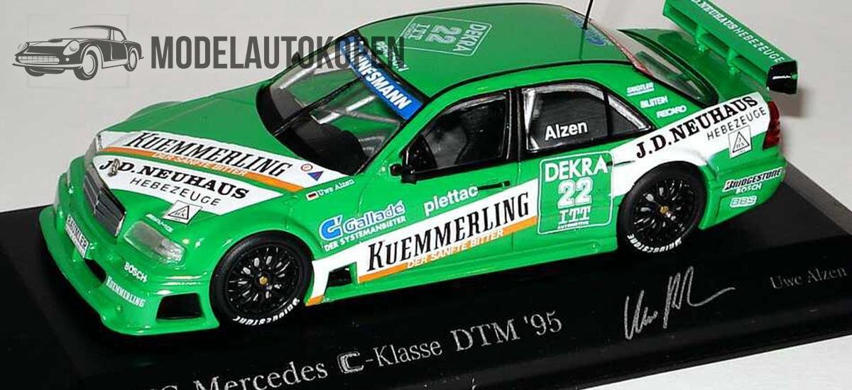 1995 Mercedes C Klasse DTM Team Persson U. Alzen (Groen) 1/43 Minichamps - Modelauto - Schaalmodel - Model auto - Miniatuurautos - Miniatuur auto