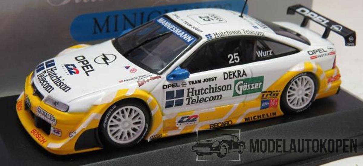 Opel Calibra DTM 1996 A. Wurz (Wit/Geel) 1/43 Minichamps - Modelauto - Schaalmodel - Model auto - Miniatuurautos - Miniatuur auto