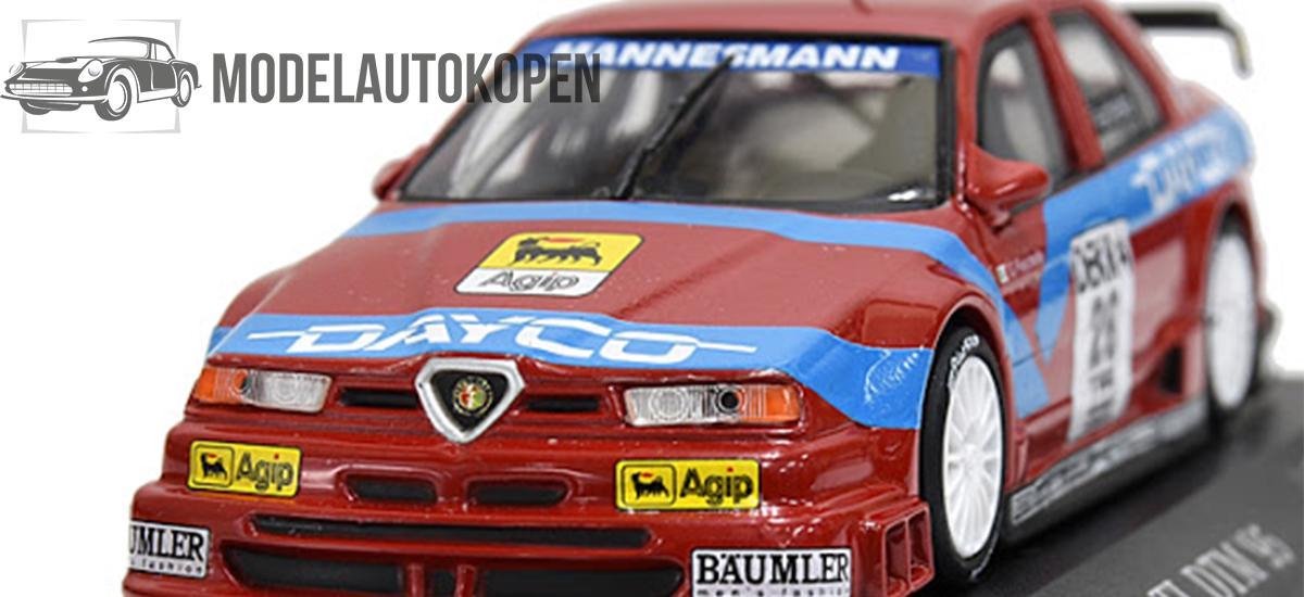 1995 Alfa Romeo 155 DTM Team Alfa Corse 2 G. Fisichella (Rood) 1/43 Minichamps - Modelauto - Schaalmodel - Model auto - Miniatuurautos - Miniatuur auto