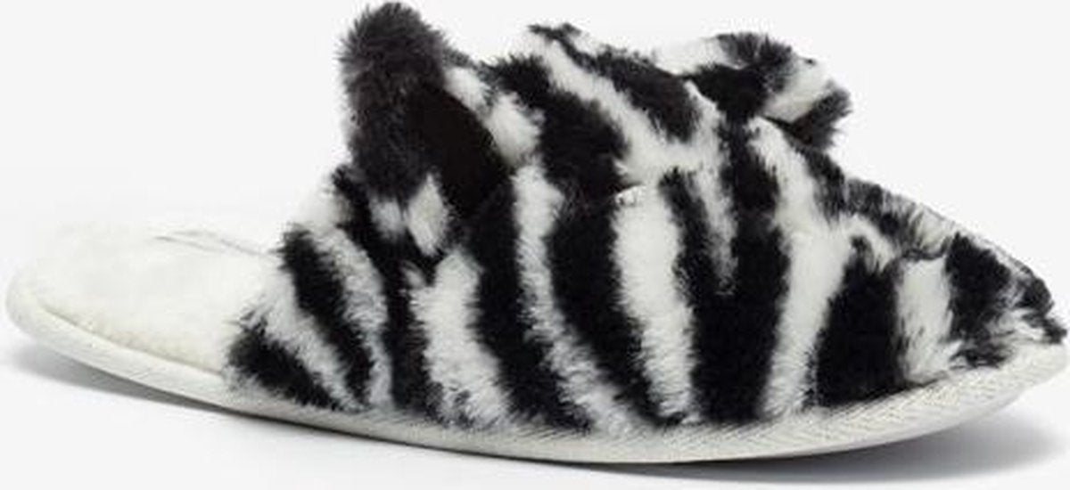 Thu!s dames pantoffels met zebraprint - Wit - Maat 37/38