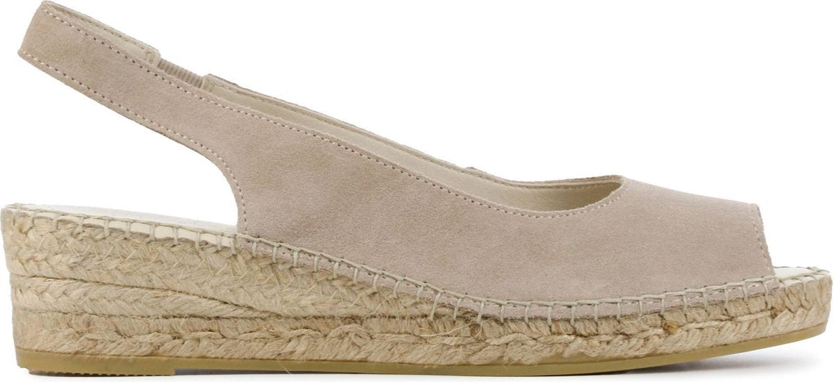 Mace Vrouwen Suède Espadrilles / Damesschoenen Sleehak Hoogte 2.5 - 4.5 cm   Amelda - Taupe - maat 41