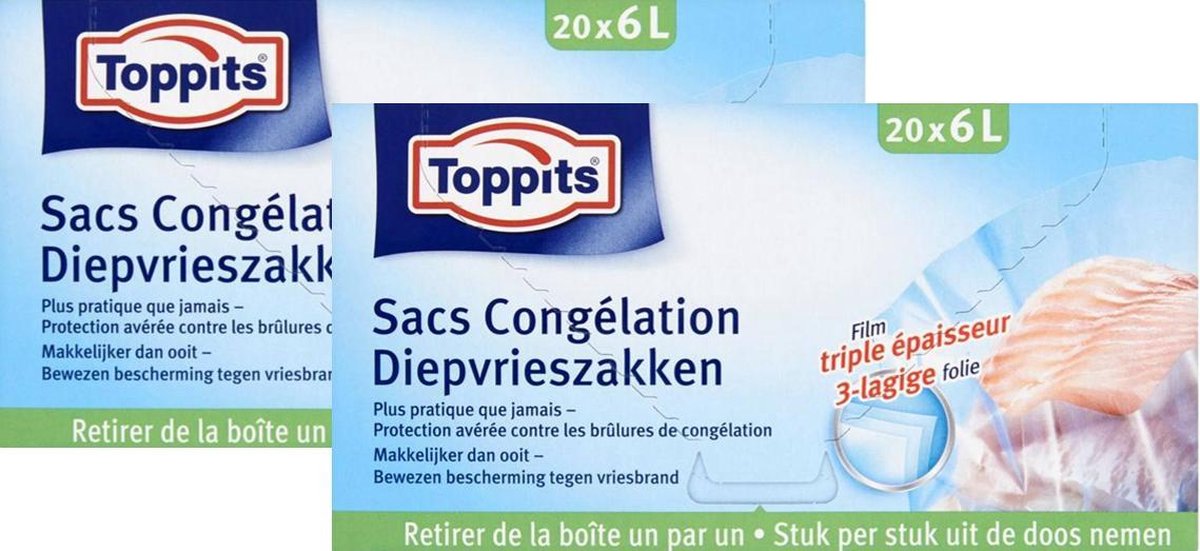 Toppits Diepvrieszakjes 6 liter 40 zakjes (2x20)