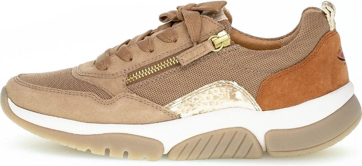 Gabor Rollingsoft 66.938.30 Dames Wandelsneakers - Beige - Maat 38.5