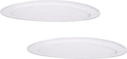 Set van 2x stuks serveer schaal/schalen ovaal 50 x 35 cm - Van wit kunststof - Snacks en hapjes serveren