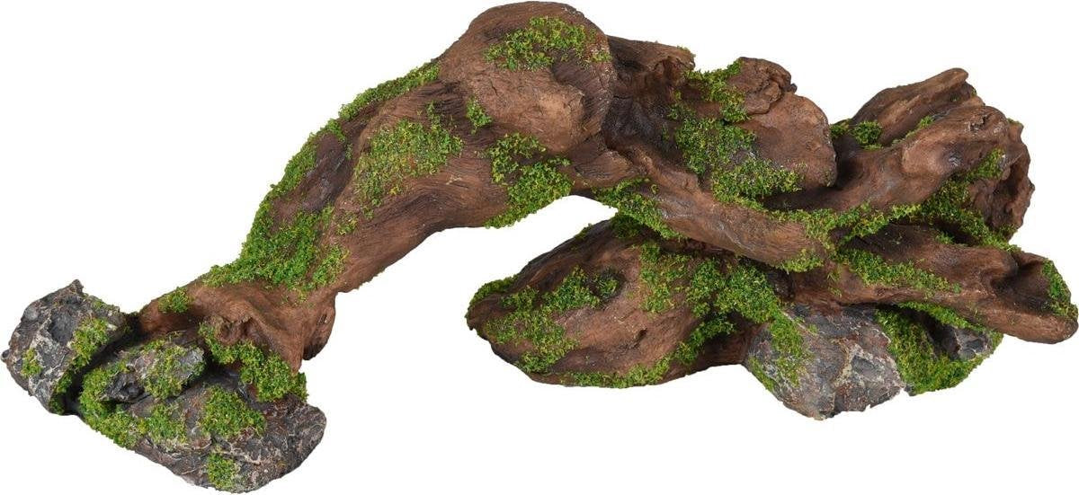 Flamingo Aquarium decoratie Moza Stronk en rots - Groen - 26 x 9 x 9 cm
