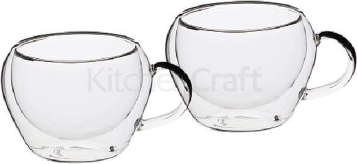 Set van 2 Dubbelwandige Espressoglazen - 80ml - KitchenCraft |Le'Xpress