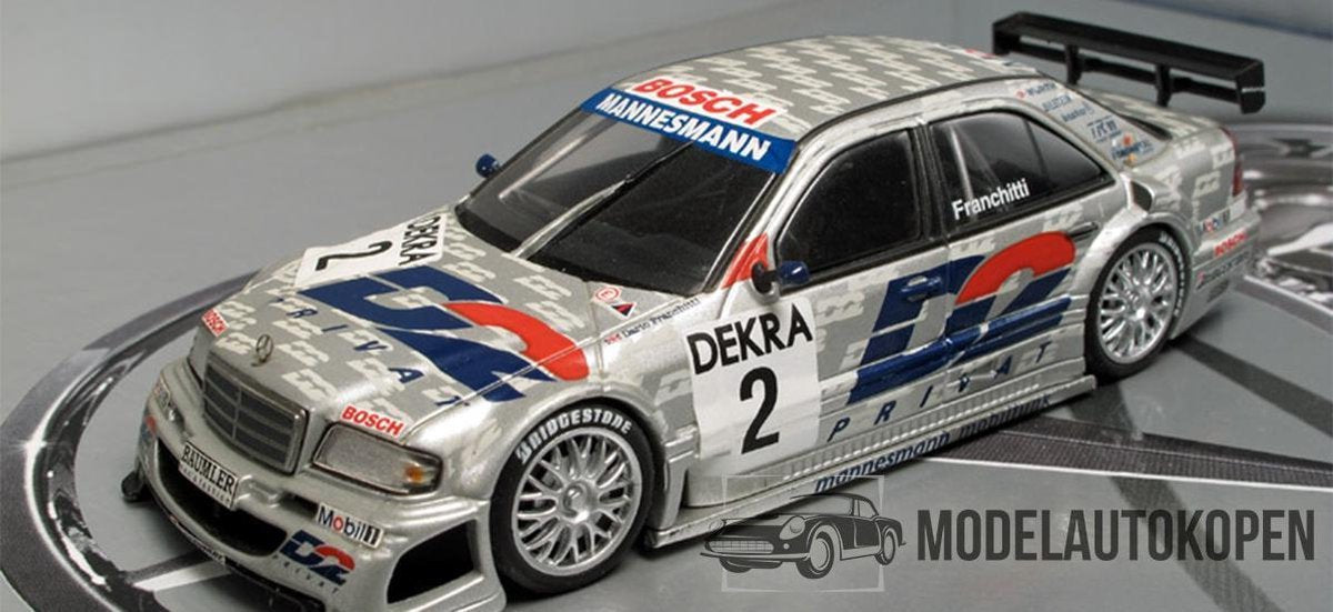 1996 Mercedes C Klasse DTM #2 (Zilver) 1/43 Minichamps - Modelauto - Schaalmodel - Model auto - Miniatuurautos - Miniatuur auto
