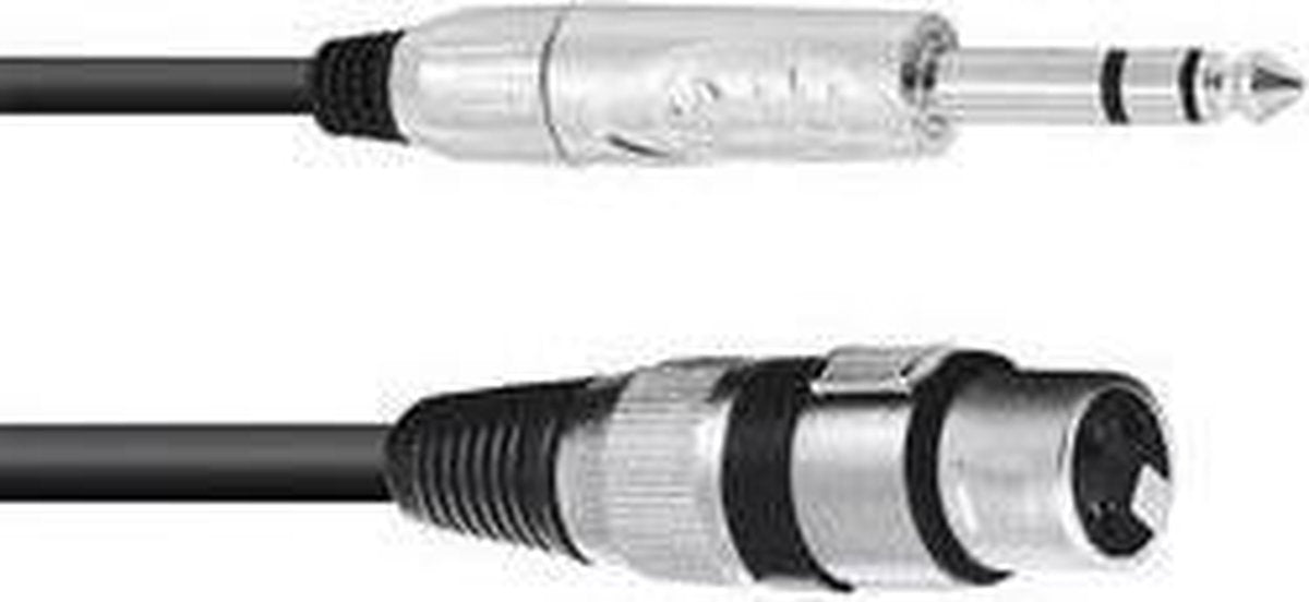 XLR Adapterkabel [1x XLR-bus 3-polig - 1x Jackplug male 6.3 mm (stereo)] 2.00 m Zwart Omnitronic