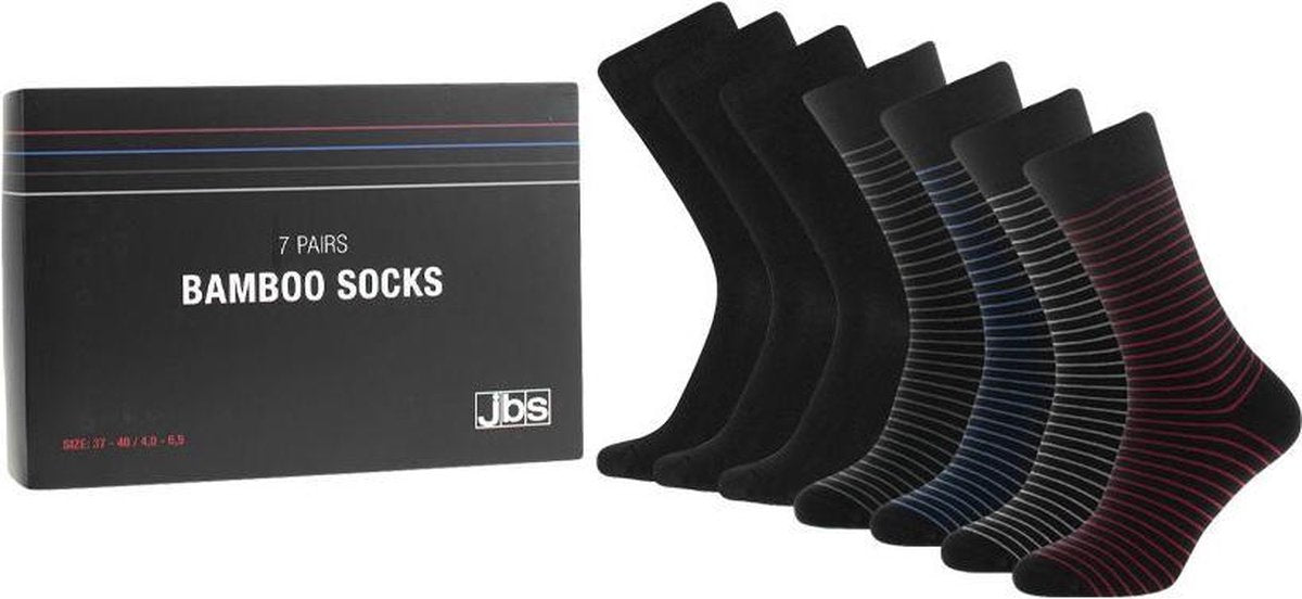 JBS 7P bamboe giftbox strepen & zwart - 41-44