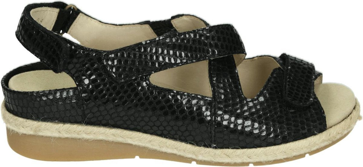 Verhulst 7353 - Volwassenen Platte sandalenDames Sandalen - Kleur: Zwart - Maat: 37.5