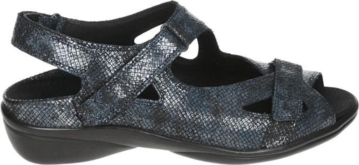 Durea 7258 H - Volwassenen Platte sandalenDames Sandalen - Kleur: Blauw - Maat: 35.5