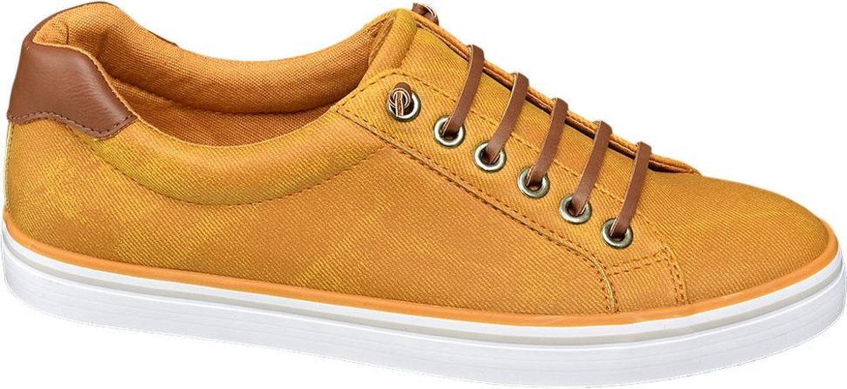Vty Dames Oker gele sneaker slip on - Maat 36