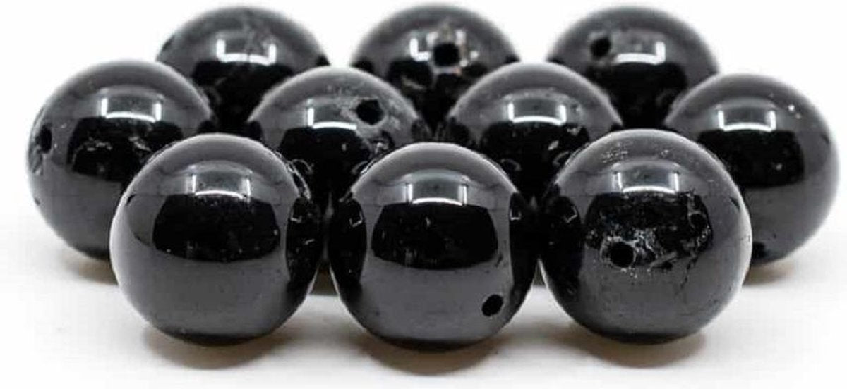 Edelsteen Losse Kralen Zwarte Toermalijn – 10 stuks (12 mm)