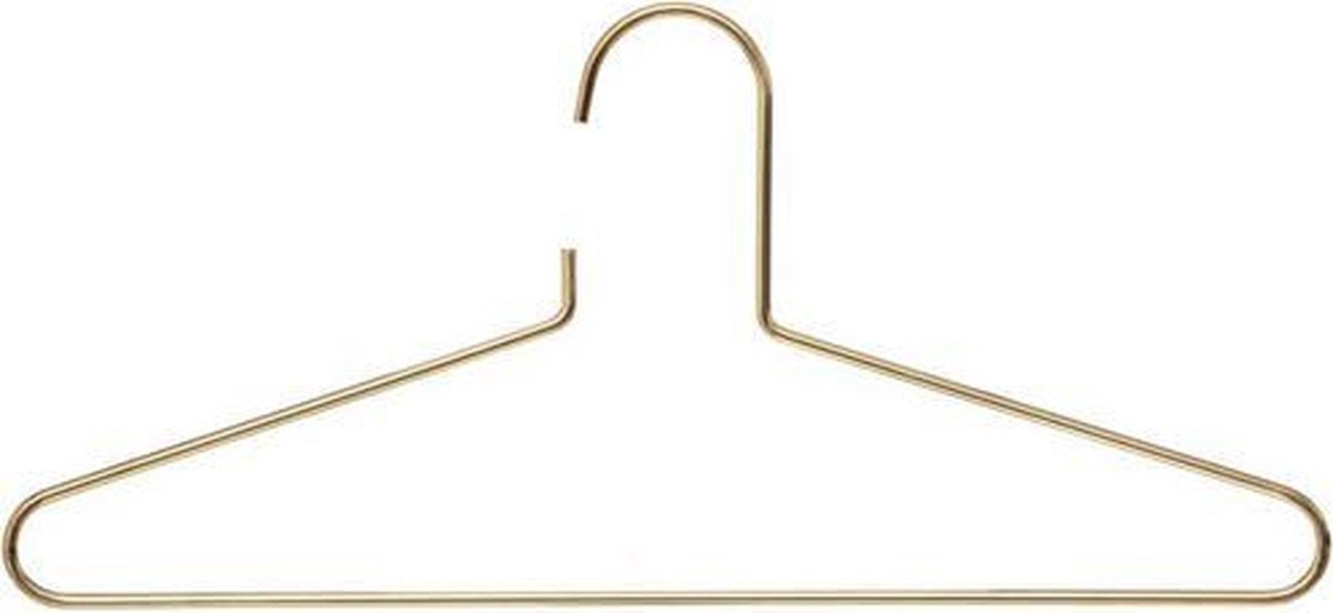 LOFT030 Kleerhanger kleur goud metaal set van 3 stuks | Kledinghanger goudkleurig