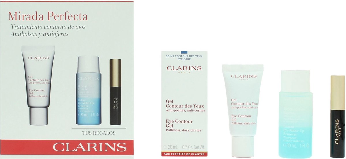 Clarins Mirada Perfecta Set - Eye Contour Gel - Eye Make-Up Remover - Be Long Mascara