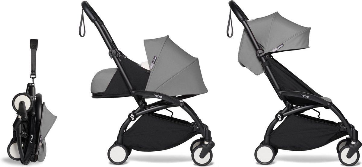Babyzen YOYO² buggy COMPLEET / FULL SET 0+ en 6+ grijs frame zwart
