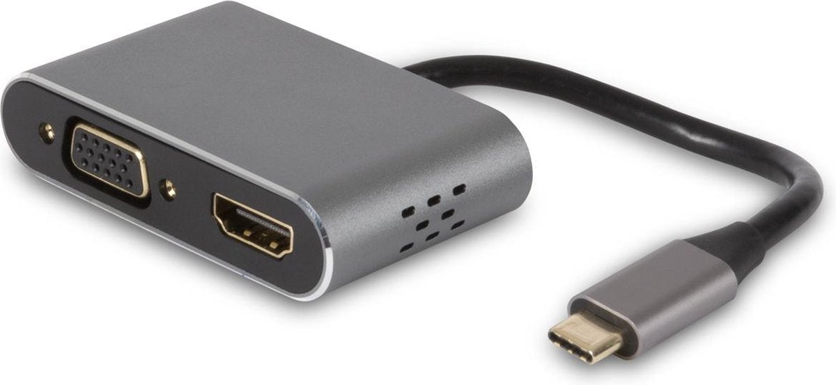 SBVR EV06 | 4 in 1 USB-C Adapter | HDMI 4K@30 Hz - VGA - USB-C Power Delivery - USB-A 3.0