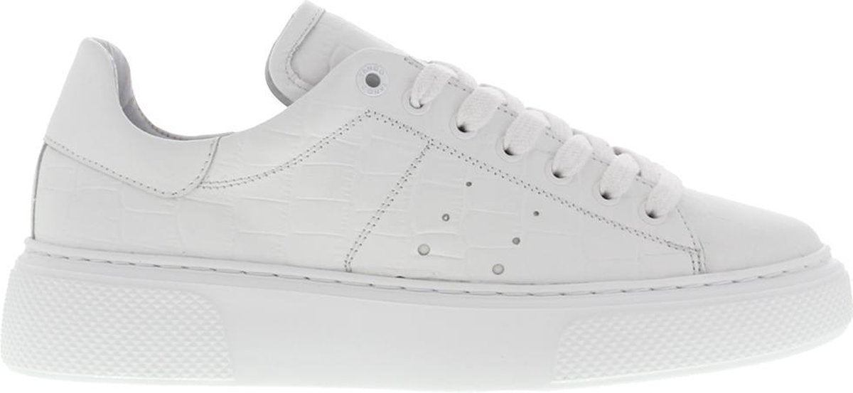 Tango | Alex 2-a white leather sneaker print - white sole | Maat: 36