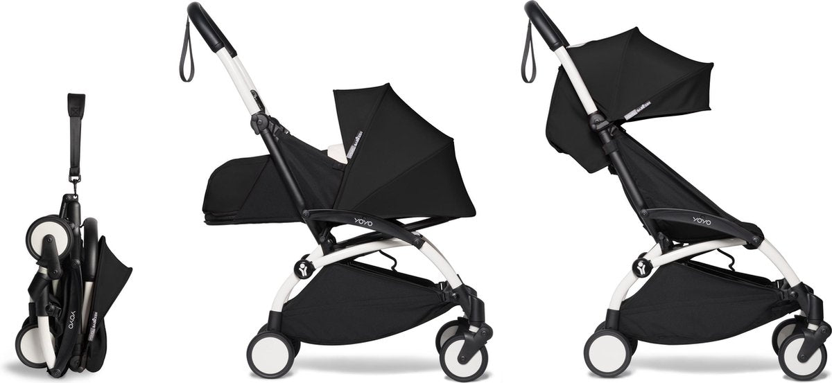 Babyzen YOYO² buggy COMPLEET / FULL SET 0+ en 6+ zwart frame wit