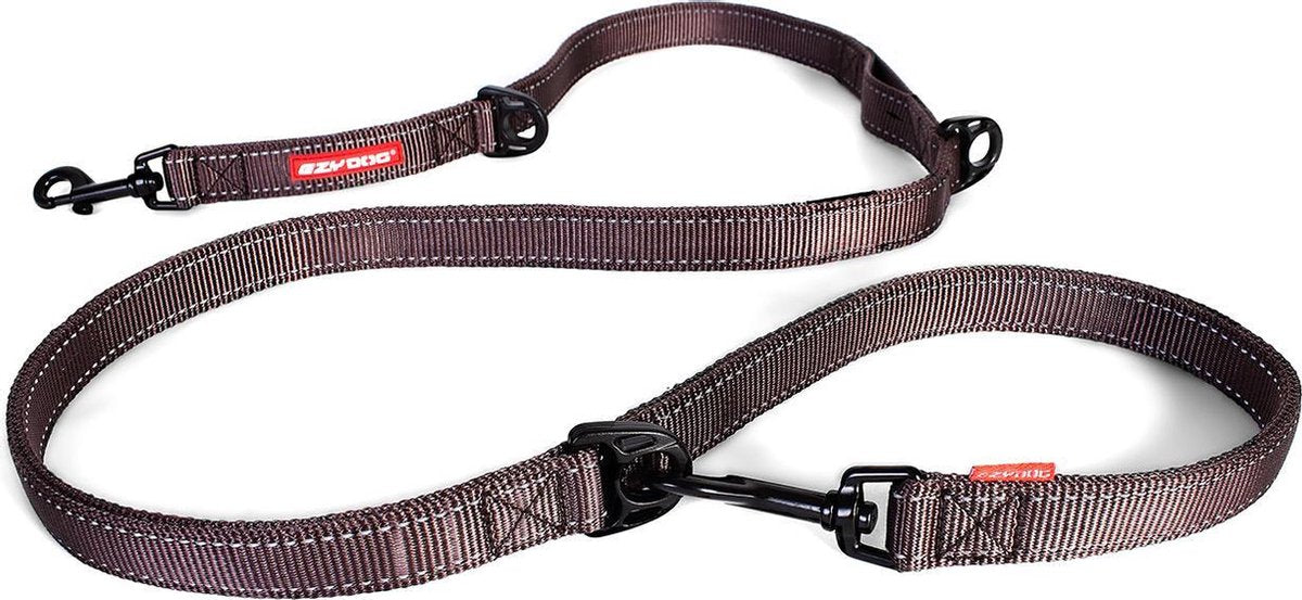EzyDog Vario 6 - Hondenlijn / riem - 25mm breed - Bruin