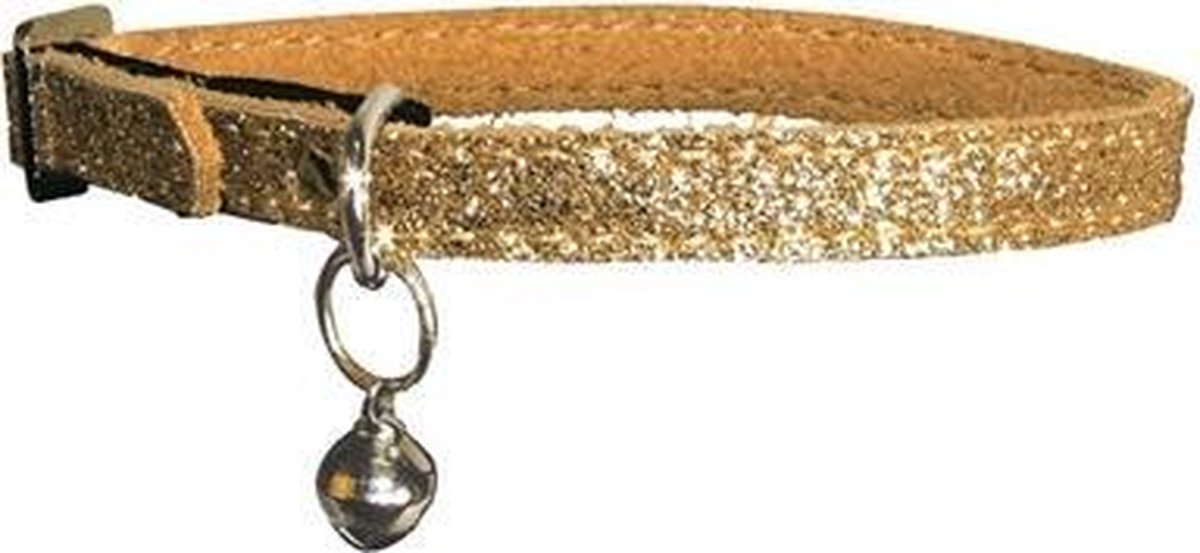 Bobby kattenhalsband glitter goud