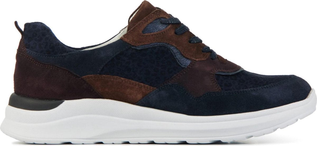 Waldlaufer Vrouwen Suède Panterprint Lage sneakers / Damesschoenen 760002  - Blauw - Maat 38.5