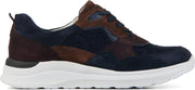 Waldlaufer Vrouwen Suède Panterprint Lage sneakers / Damesschoenen 760002  - Blauw - Maat 38.5