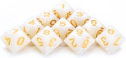 10-Kantige Dobbelsteen (SET van 10 STUKS) - D10 - Wit Goud - Hoge Kwaliteit - 10 Zijdige Dobbelsteen - Stipco