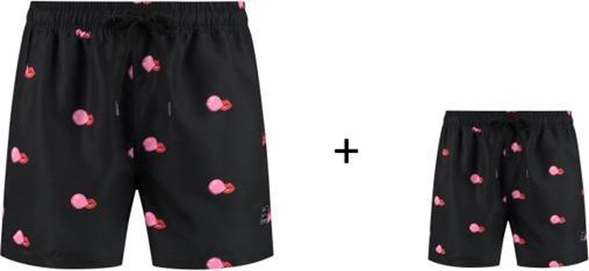 Son of a Beach bubblegum vader en zoon - zwembroek - zwart - maat L + leeftijd 2 jaar