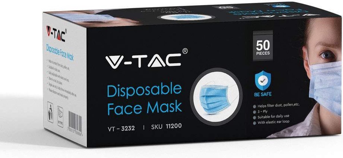 3 LAYERS PLY disposable face masks 50 pz